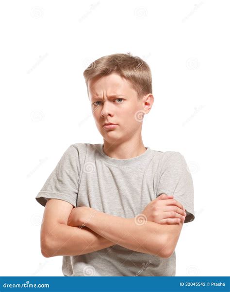 Incredulous Teenage Boy Crossed His Arms Stock Photo Image Of Annoy
