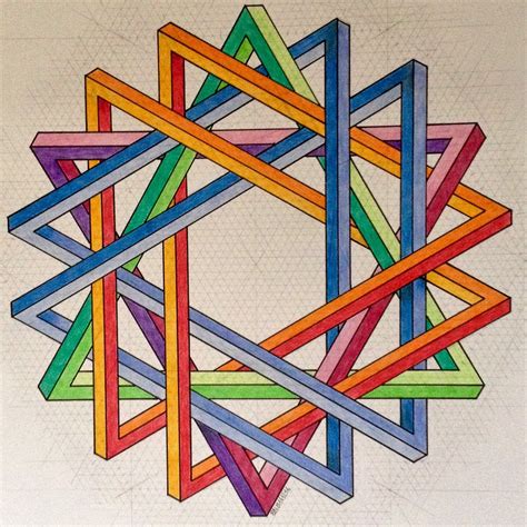 Impossible Isometric Geometry Symmetry Pattern Handmade Mathart