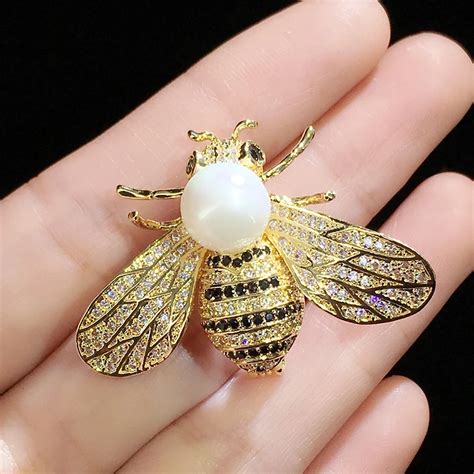 Zxfjxr Bee Crystal Bee Insect Rhinestone Blingbling Brooch Corsage