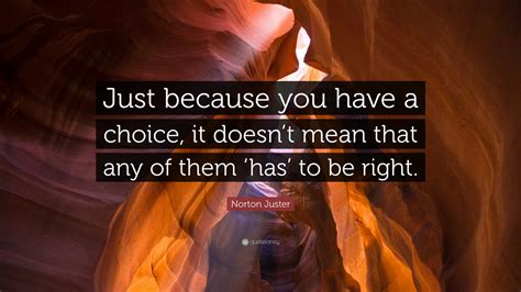 Norton Juster Quote Just Because You Have A Choice It Doesnt Mean