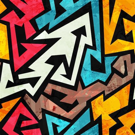 Premium Vector Graffiti Seamless Pattern With Grunge Effect