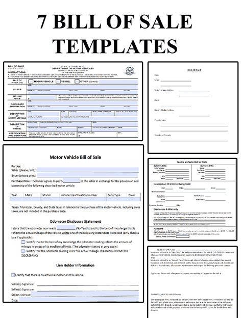 Free Printable Bill Of Sale Form Word Template
