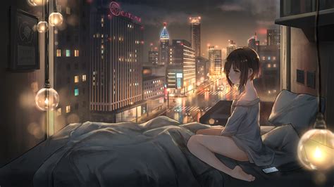 2560x1440 Anime Girl City Lights 4k 1440p Resolution Hd 4k Wallpapersimagesbackgroundsphotos