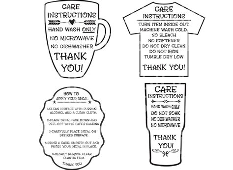Printable thank you cards are perfect to include in your shop's packages. Care Instructions Digital File T shirt Care Instructions