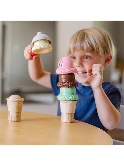 Melissa And Doug Scoop And Stack Ice Cream Cone Playset