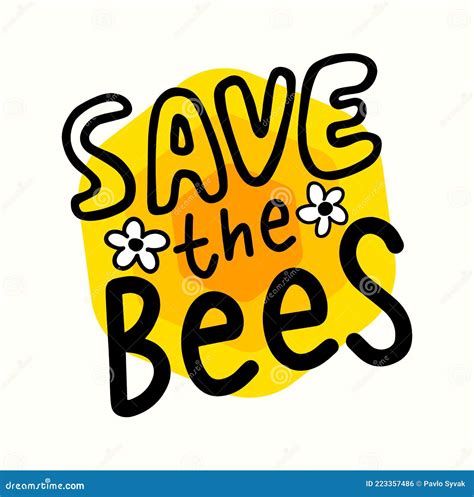 Save The Bees Banner Creative Font For World Bees Day And