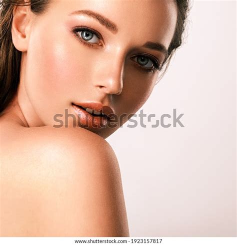 Young Beautiful Woman Healthy Skin Face Stock Photo 1923157817