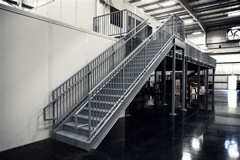 Erectastep's experience in building metal stairs and metal work platforms goes back over 20 years. Prefabricated Commercial Stairs - 12ft - RollaStep