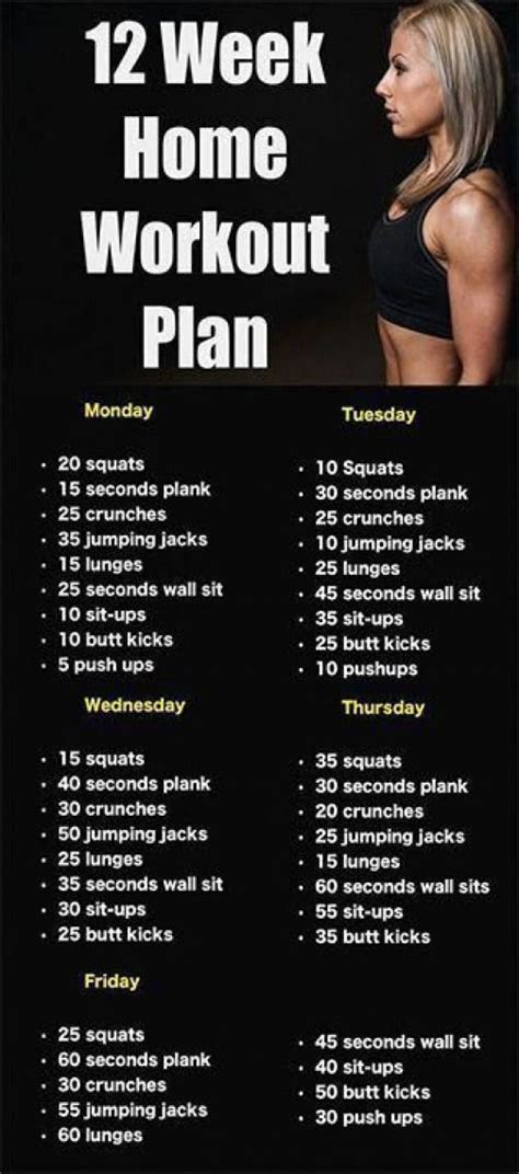 12 week workout plan (gym not required) you will achieve amazing results by working at home with the 12 week workout plan. Pin on diet plans to lose weight for women