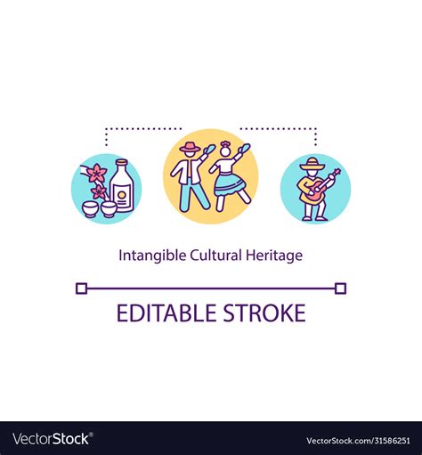 Intangible Cultural Heritage Concept Icon Vector Image