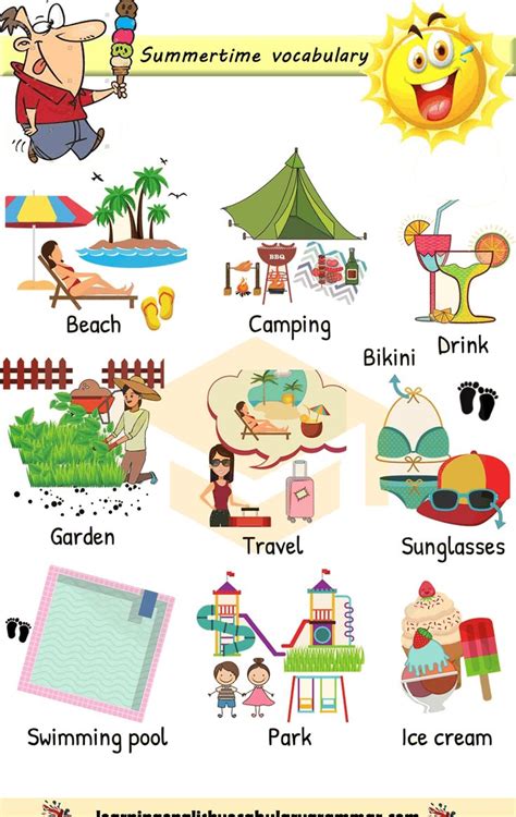 German swedish dutch czech croatian italian english french danish latin finnish norwegian russian indonesian. Summertime vocabulary list with pictures | Skola, Engelska