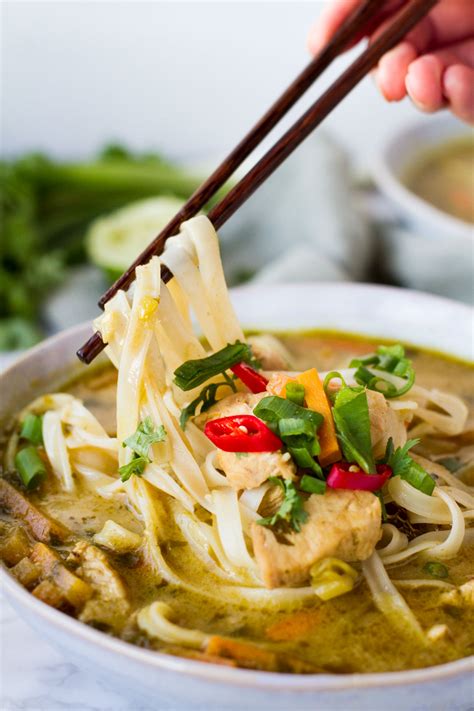 How to make spicy thai chicken with veggie noodles. Skinny Thai Chicken Noodle Soup to Revitalize | Recipe ...