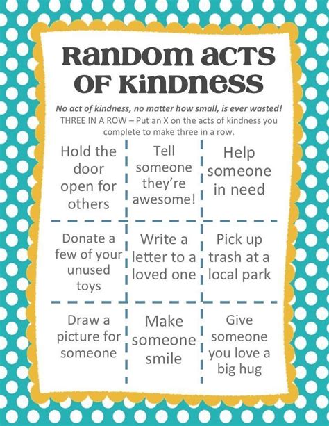 Random Acts Of Kindness Worksheet Teaching Kindness With A Free