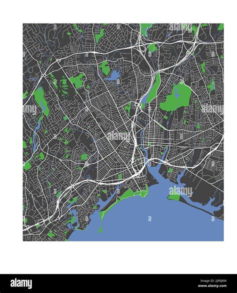 Vector Editable City Map Of Bridgeport Connecticut United States