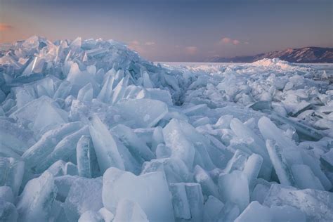 The Frozen Surface Of Lake Baikal Siberia Russia