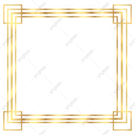 Moldura Quadrada De Borda Dourada Png Ouro Fronteira Png Png Imagem