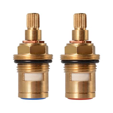 Connectors, fittings and mounting hardware. 1 pair Replacement Brass Ceramic Stem Disc Cartridge ...