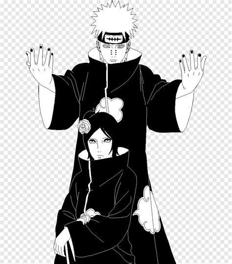 Pain Konan Manga Naruto Manga Monochrome Fictional Character Png