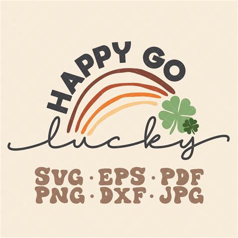 Happy Go Lucky Svg St Patricks Day Svg Retro Lucky Svg Etsy
