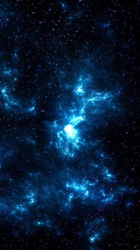 Download Wallpaper 2160x3840 Space Galaxy Shine Stars Blue Dark