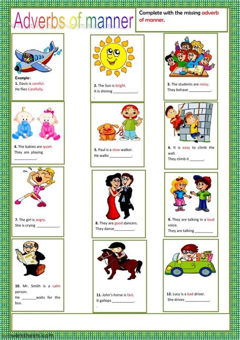 Adverbs Of Manner Online Worksheet You Can Do The Exercises Online Or