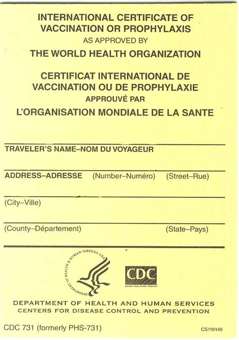 Yellow Fever Certificate Certificates Templates Free
