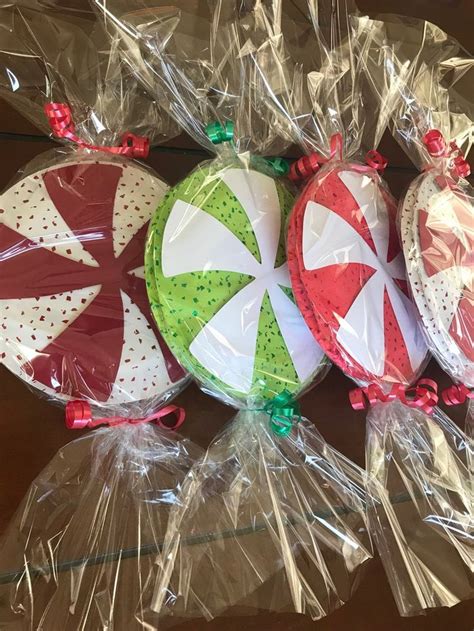 big peppermint candy decorations set   etsy gingerbread christmas decor elf christmas