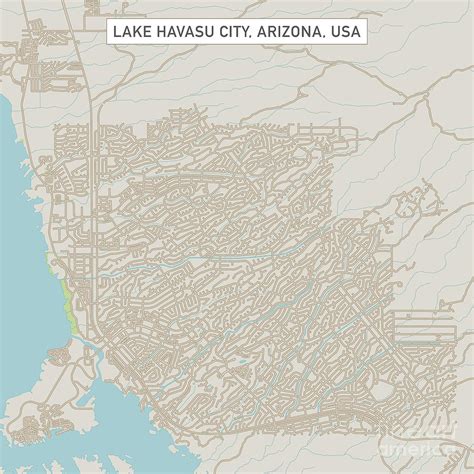 Lake Havasu City Arizona Us City Street Map Digital Art By Frank