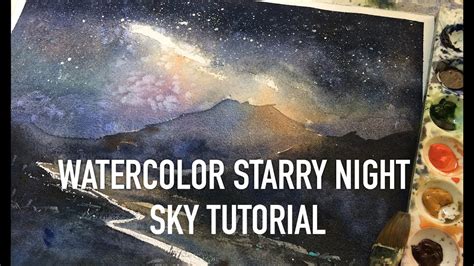 Watercolor Starry Night Sky Tutorial For Beginners Youtube