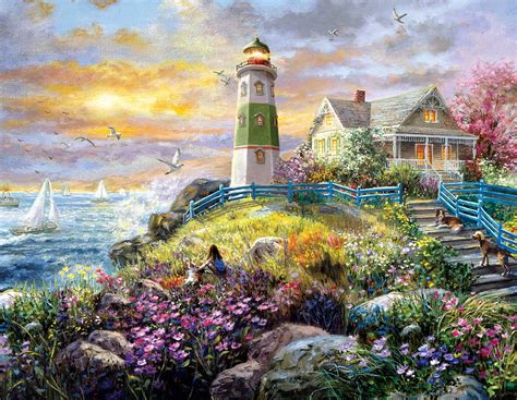 A Lighthouse Memory 1000 Pieces Sunsout Puzzle Warehouse