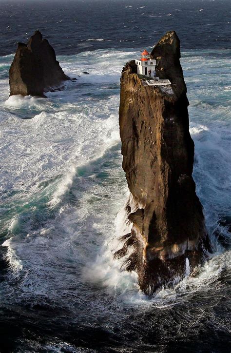 The Lighthouse Þrídrangaviti Is Located In The Westman Islands And Is