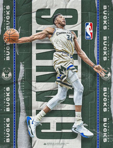 Nba Poster Giannis Antetokounmpo Milwaukee Bucks On Behance