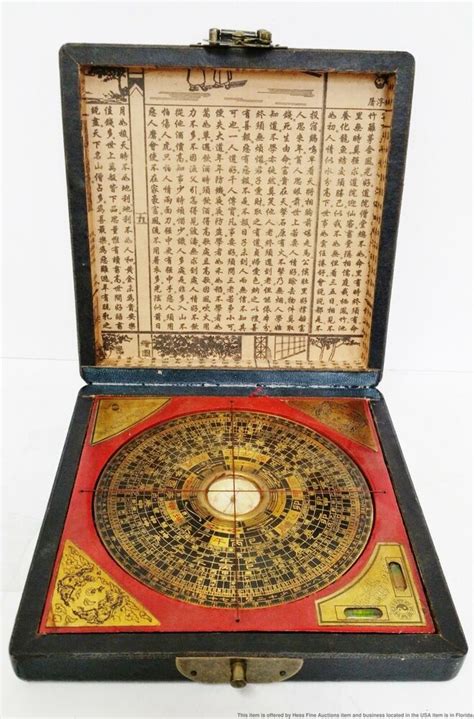 Antique Chinese Early Republic Lacquer Box Compass Round Scientific Instrument Ebay In 2021