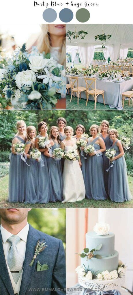 Dusty Blue And Sage Green Wedding Color Ideas