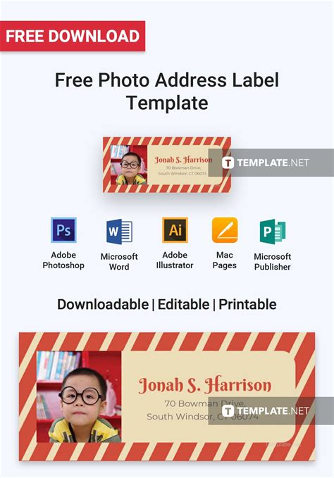 You need to carefully anticipate the label's specifications so it would fit your printing needs. Free Photo Address Label | Address label template, Label templates, Address labels