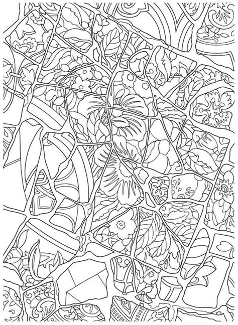 Floral Mosaic Coloring Page - Download & Print Online Coloring Pages