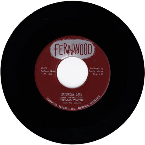 Thomas Wayne - Tragedy / Saturday Date – NIGHT BEAT RECORDS