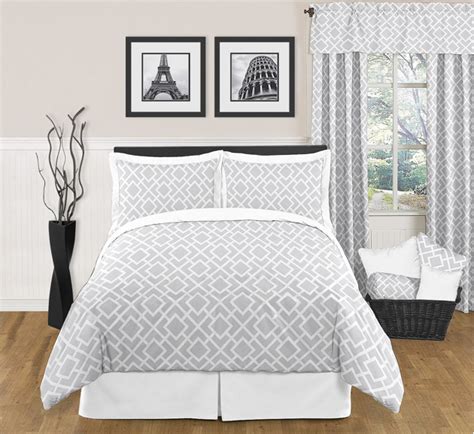 Diamond Gray And White Fullqueen Bedding Collection