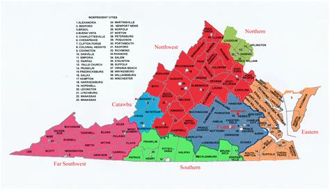 Virginia Map With Cities And Counties Map