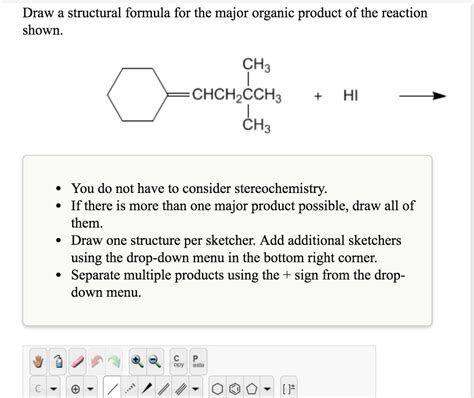 Draw The Major Organic Product Of The Reaction