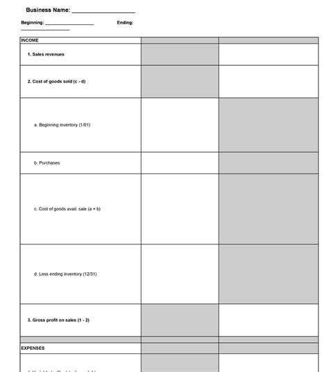 Affordable Templates Detailed Profit And Loss Statement Template