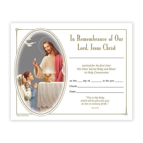 First Communion Certificate Template