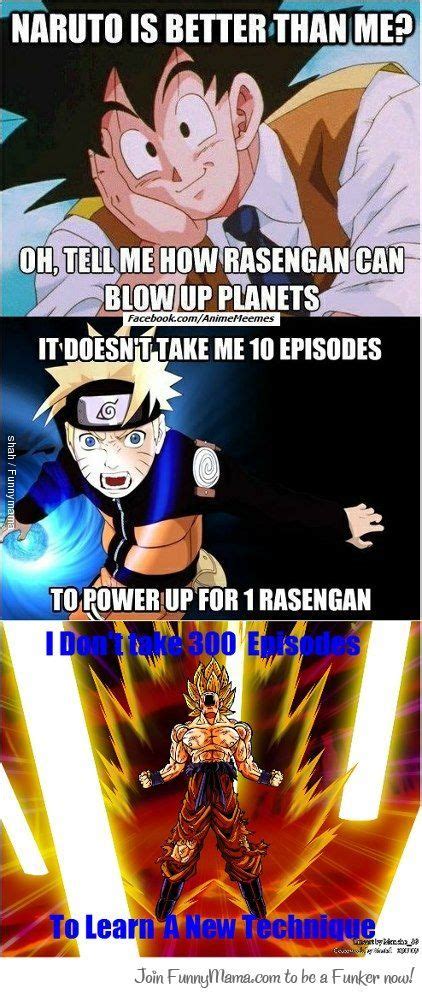 Do you enjoy seeing a negligent father with the iq of a fifth grader become the savior of the world? A Reply From Goku To Naruto | Dbz funny, Dbz memes, Anime