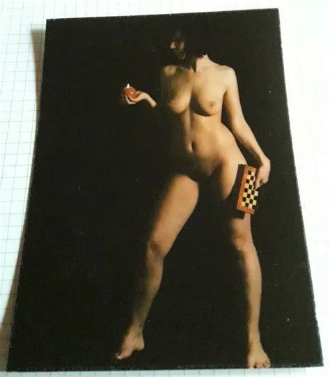 Ak Erotik Schach Akt Nackt Model Foto Kunst Nackte Frau Nude Woman