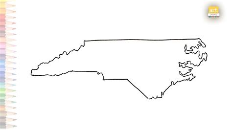 North Carolina Map Outline Mapa De Carolina Del Norte How To Draw North Carolina Map Easy