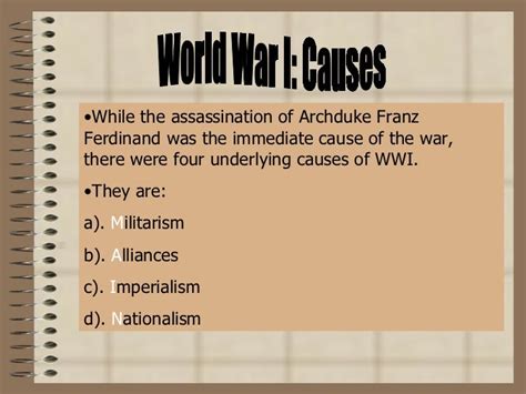 4 Main Causes Of Ww1 Essay Introduction