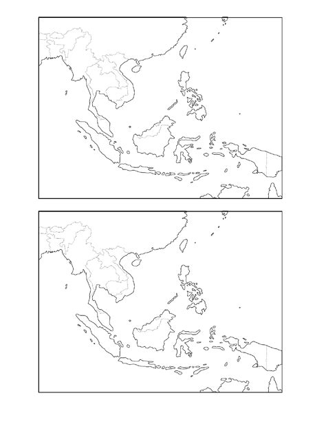 Geografi Peta Asia Tenggara Kosong Ejercicio De Bab Lakaran Peta The