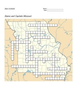 States And Capitals Missouri State Symbols Crossword Puzzle By