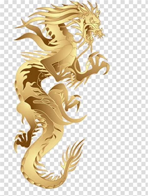 Chinese Dragon Drawing Golden Dragon Relief Shading