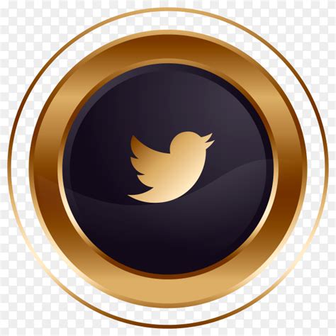 Luxury Golden Black Twitter Logo Design On Transparent Background Png